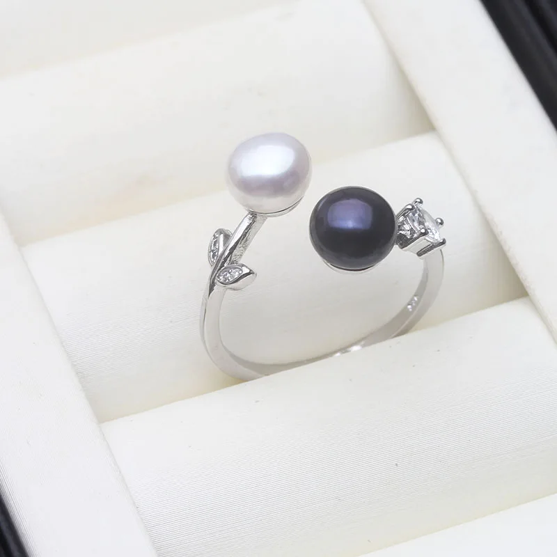 Белые серьги с пресноводным натуральным жемчугом, регулируемые, свадебное маленькое серебряное кольцо 925 пробы с настоящим жемчугом, подарок на день рождения для матери, жены, розовый