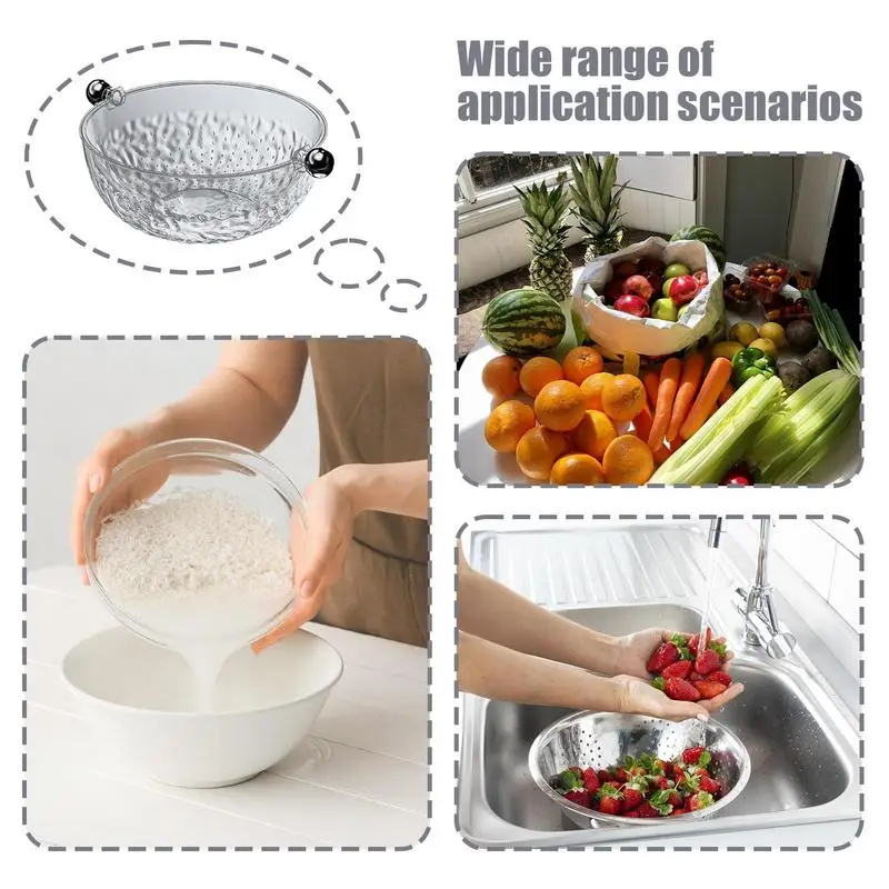 Kitchen Colander Bowl Set Fruit Basin Stor Basket Large Capacity Vegetables Fruits Washing Colander Cooking Preparation Strainer