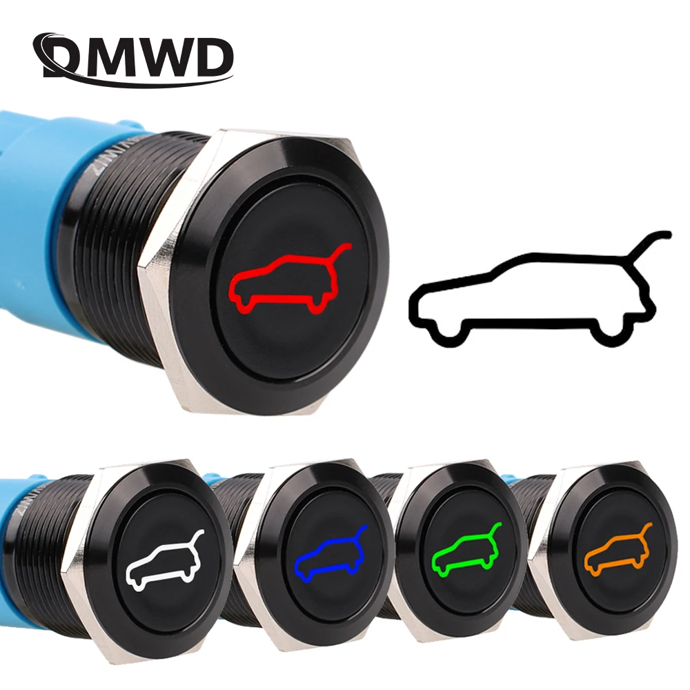 1 قطعة 16 مللي متر/19 مللي متر مفاتيح زر الضغط المعدني لصندوق السيارة لحظة/إغلاق 12 فولت قاعدة 1NO 1NC مع مآخذ #1