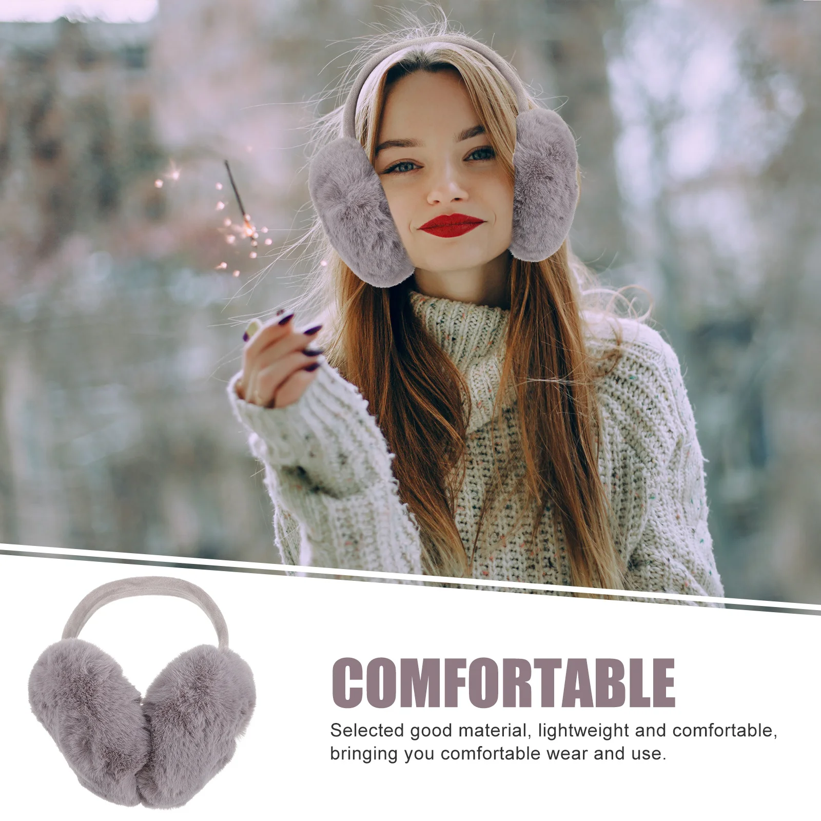 

Adorable Earmuffs Winter Reusable Ear Warmers Ear Cover Lightweight Comfortable Gift For Christmas New Year Use
