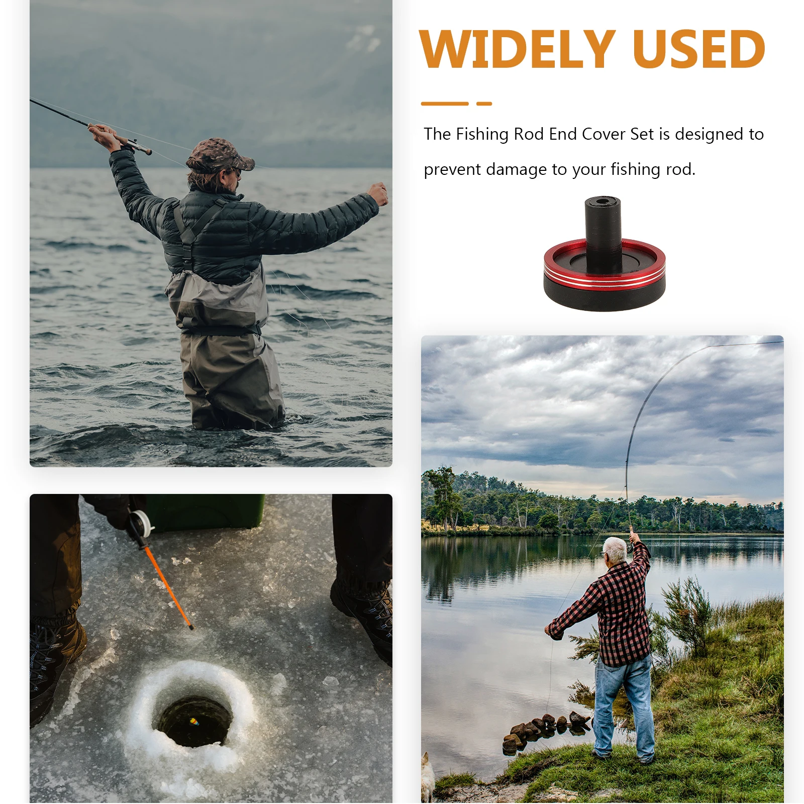 

Rod End Cap Stopper Aluminium Protector For Fishing Pole Cap Tip Stopper Outdoor Angling Accessories Metal Rod