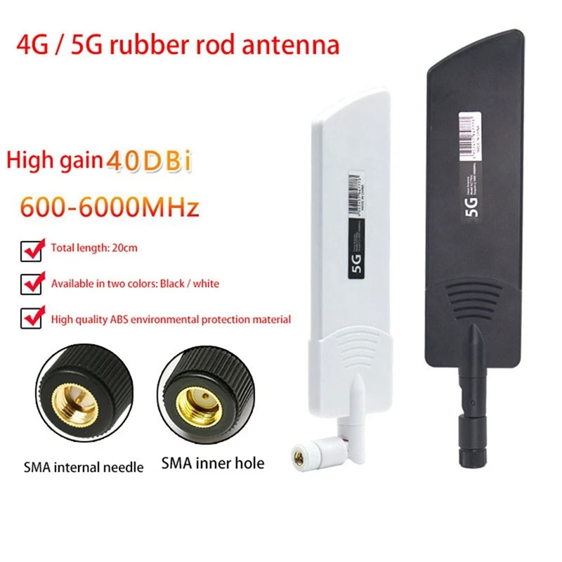 600-6000Mhz Flexible Fold Wireless Router 2G 3G GSM GPRS 4G 5G High Gain 40 Dbi LTE Signal Booster WIFI Antenna