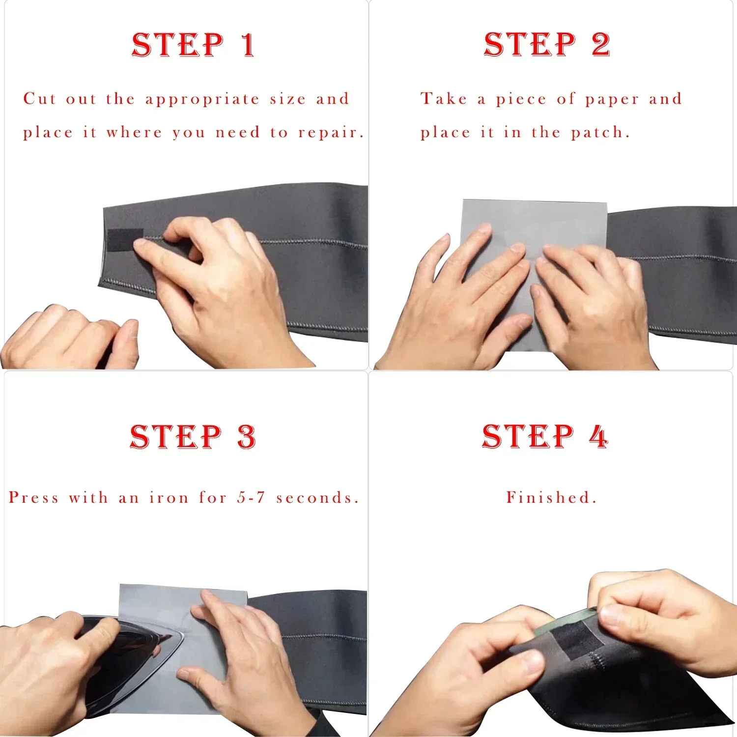 Parches de reparación de cinta adhesiva para ropa, traje marino de neopreno, Wader, chaqueta de lluvia, pantalones, esquí, plancha de calor