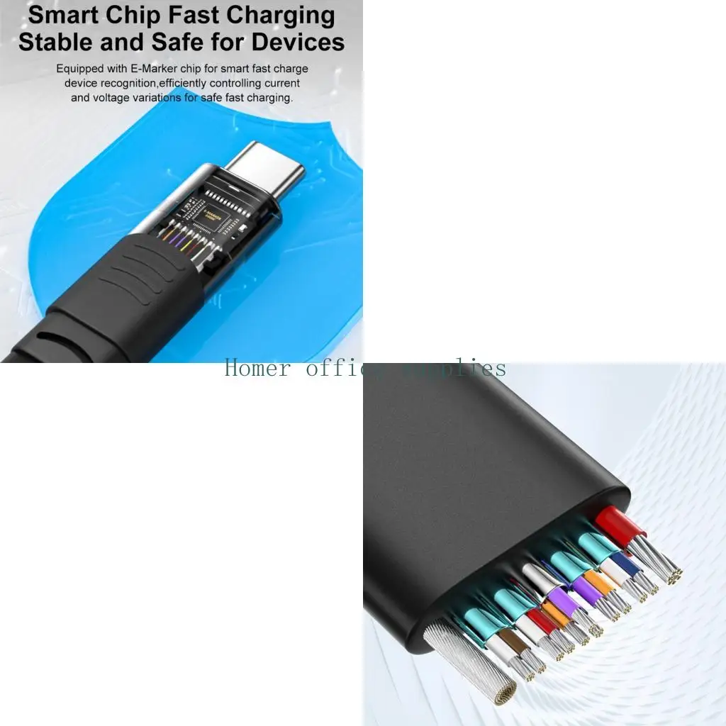 K43B USB 4 Flat Cable Type C Male To Female Cord Support 40Gbps Data Transfer 240W Charging 8K60Hz Video For Laptop Monitor