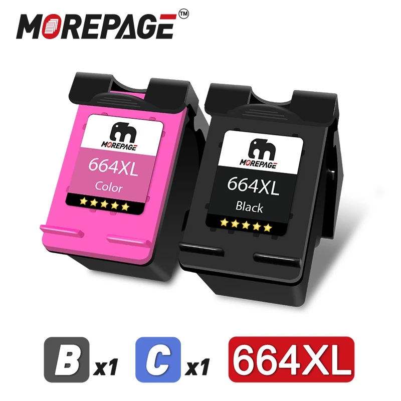 Morepage 664XL Ink Cartridge Replacement For HP 664 HP664 XL Deskjet 1115 2135 3635 2138 3636 3638 4535 4536 4538 4675 Printer
