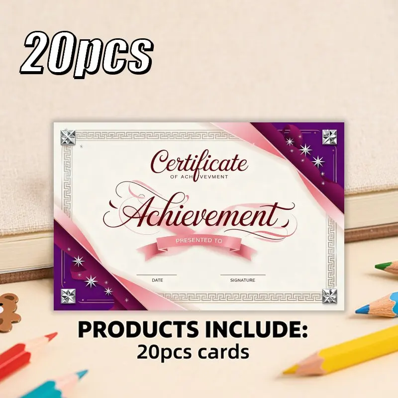 20pcs high-quality paper reward cards, suitable for employees and professionals, seasonal celebrations and incentive recognition