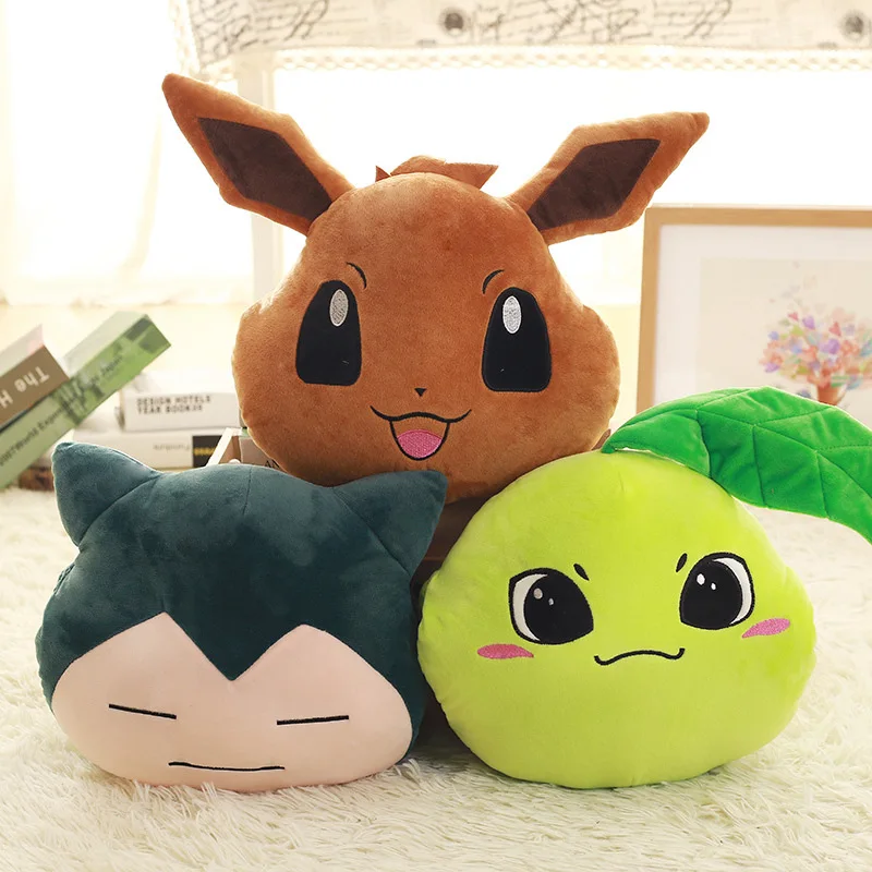 Cute Cartoon Pokemon Eevee Psyduck Pikachu Winter Plush Warm Hand Pillow Hand Held Hand Pillow Nap Pillow Prone Sleeping Pillow