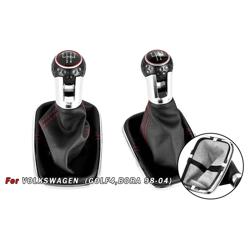 

5/6 Speed Integrated Gear Shift Knob & Dust Boot for Volkswagen VW Golf 4 & Bora - Transmission Lever, Durable Auto Accessories