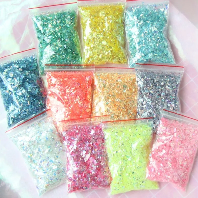 10g Irregular Shell Paper Powder Nail Polish Sequins for Manicure Glitter Nail Art Peeling Pigment Supplies Color Nail Stickers