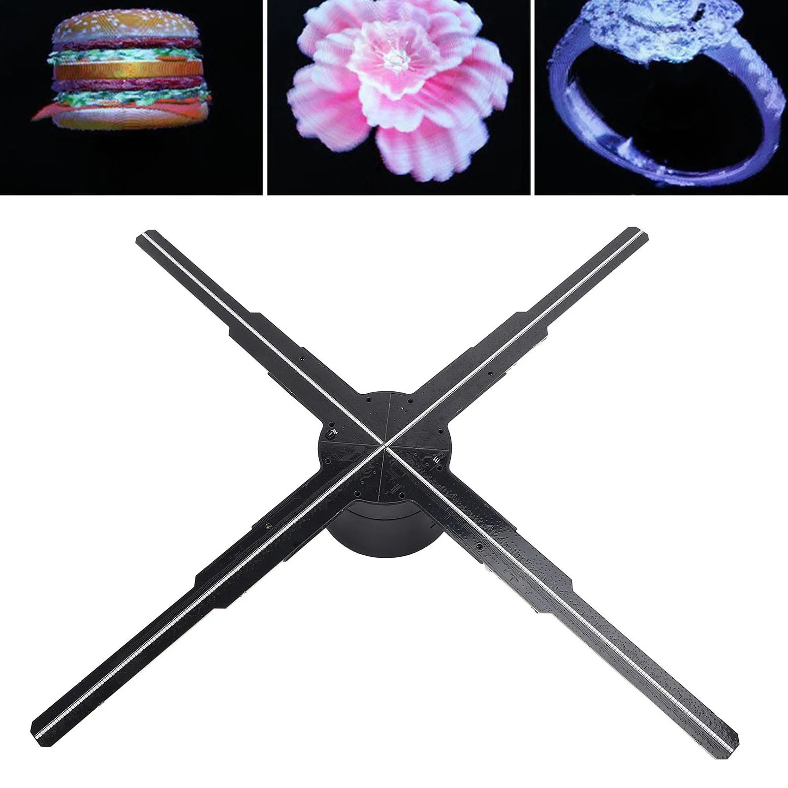 3D Hologram Fan Projector 19.69in 2000x596 LED Display Built-in 8GB Memory 596pcs Chips for Windows Holographic Advertising