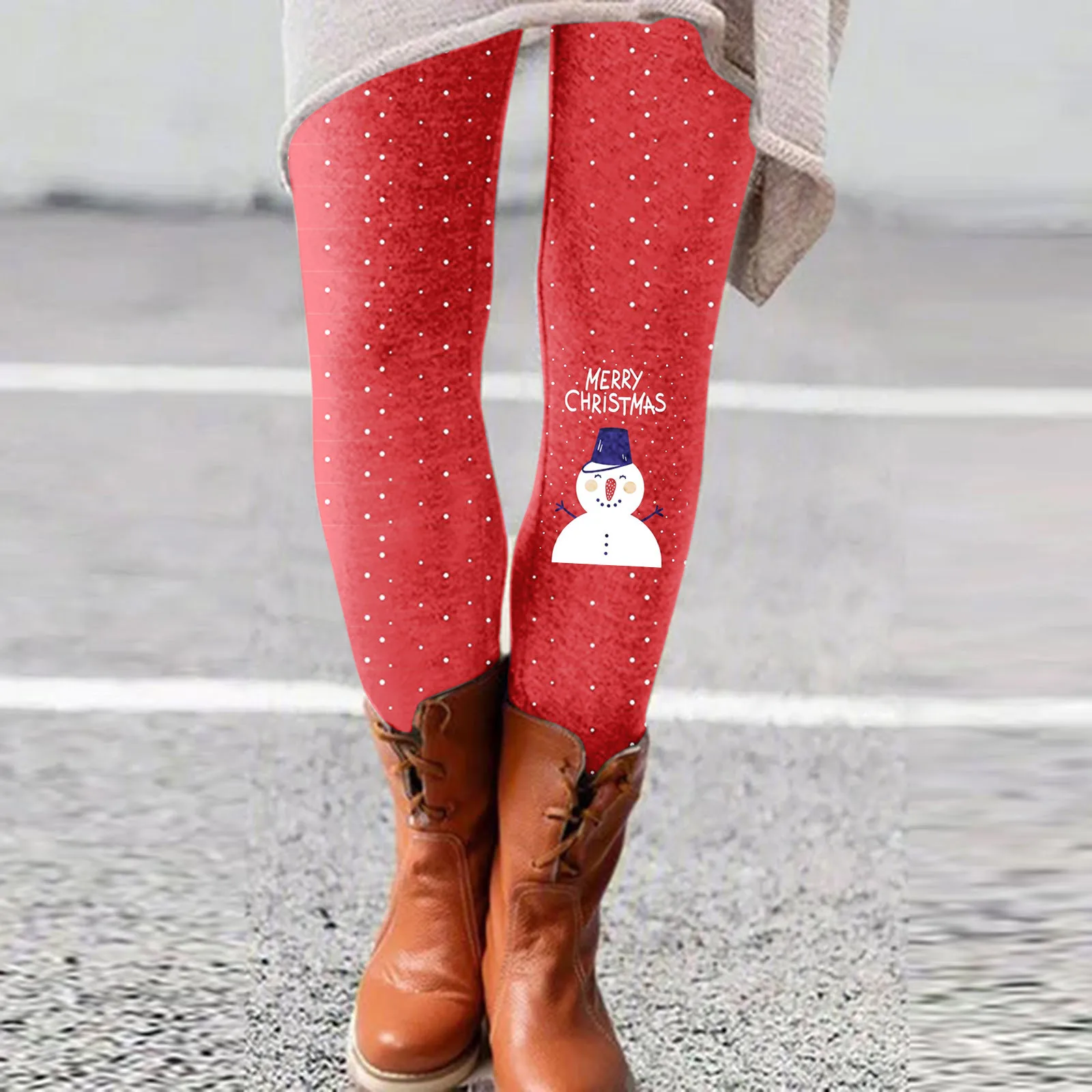 Damesleggings Slanke kerst elanden cartoon bedrukte broek Hoog getailleerde elastische grote maten hardloopyogabroek Modebroek