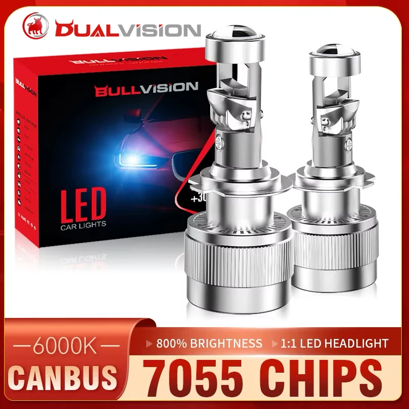 

Dualvision H7 Би светодиодные фары 300 Вт Объектив проектора 7055 CSP H4 H11 HB3 9005 9006 HB4 H8 H9 Мини-объектив Canbus Автоматическая лампа Противотуманная фара