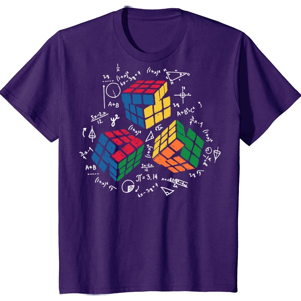 Cool Math Rubik Rubix Rubics Player Cube Math Lovers T Shirts Graphic Streetwear Short Sleeve Birthday Gifts Summer T-shirt