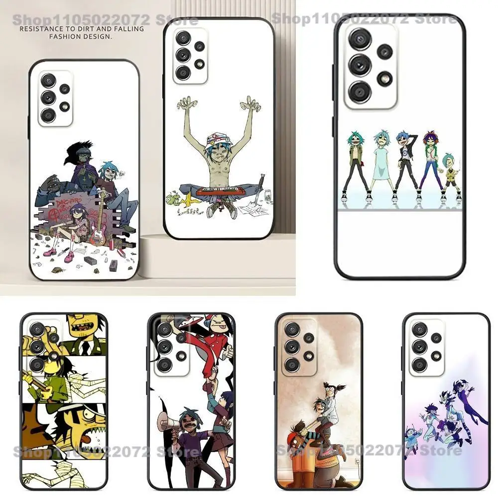 

G-Gorillaz Band Demon Days Phone Case For Samsung S24,23,22,21,20,10,10E,S9 Plus FE Note 20 Ultra 10,9 Plus Black Case
