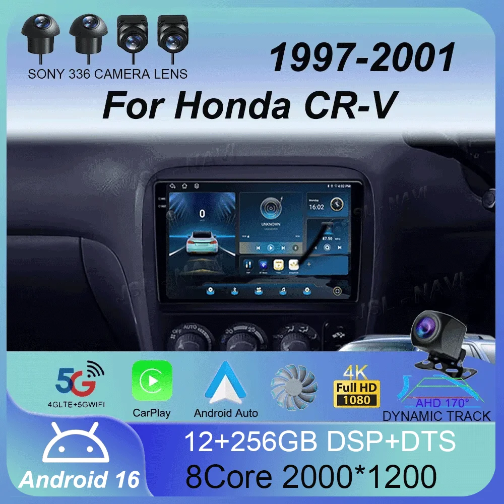 

Car Radio Android 16 For Honda CR-V CRV C 1997 - 2001 GPS Navigation Video Auto Stereo Multimedia Player Screen No 2din 5G Wifi