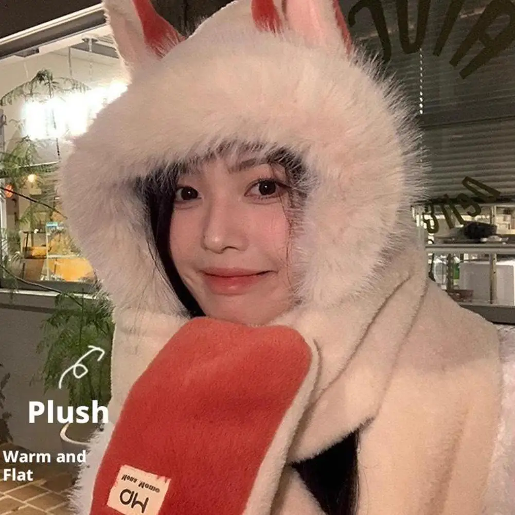 الحلو لطيف وشاح قبعة قفاز للنساء عارضة سميكة فروي وشاح قبعة مجموعة دفئا سدادات حماية الأذن ركوب الدراجات قفازات الرقبة أدفأ #1