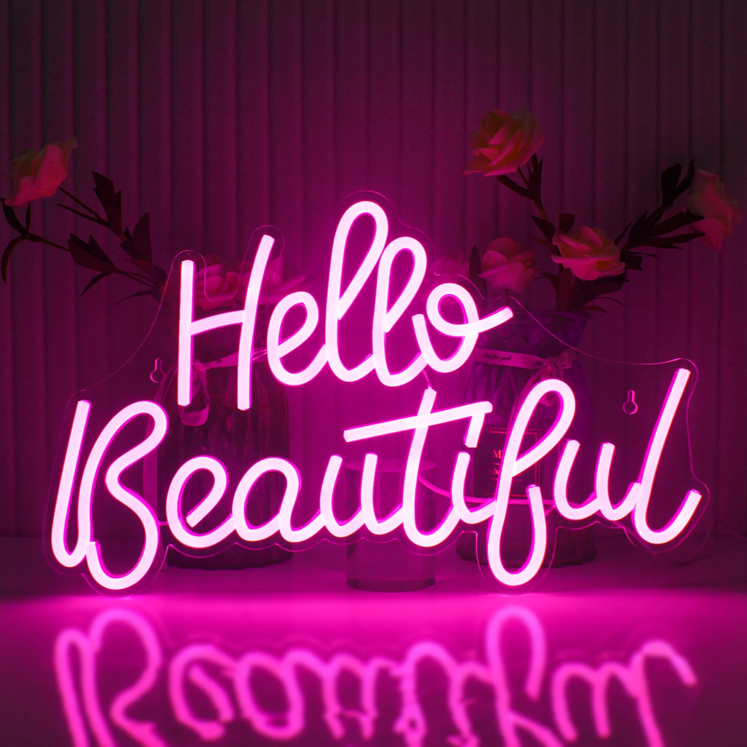 

Hello Beautiful Neon Sign Led Light Wedding Wall Decor Room Decoration For Beauty Salon Bedroom Bar Party Art Letter USB Lamp