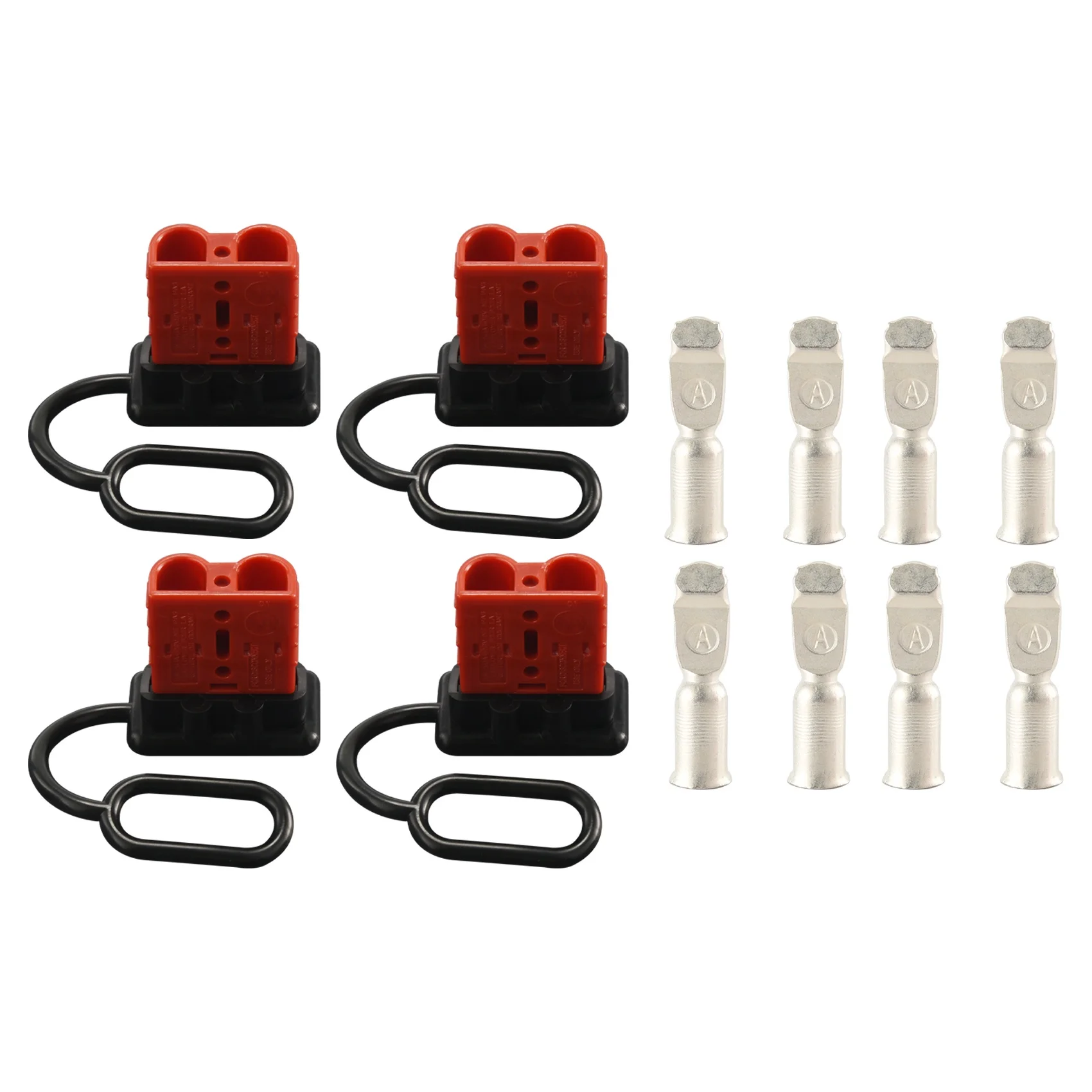 Y31A 4 Pcs 6-8 Gauge 50A Battery Quick Connect/Disconnect, Jumper Cable Plug Connector Kit for Towing Systems(Red)