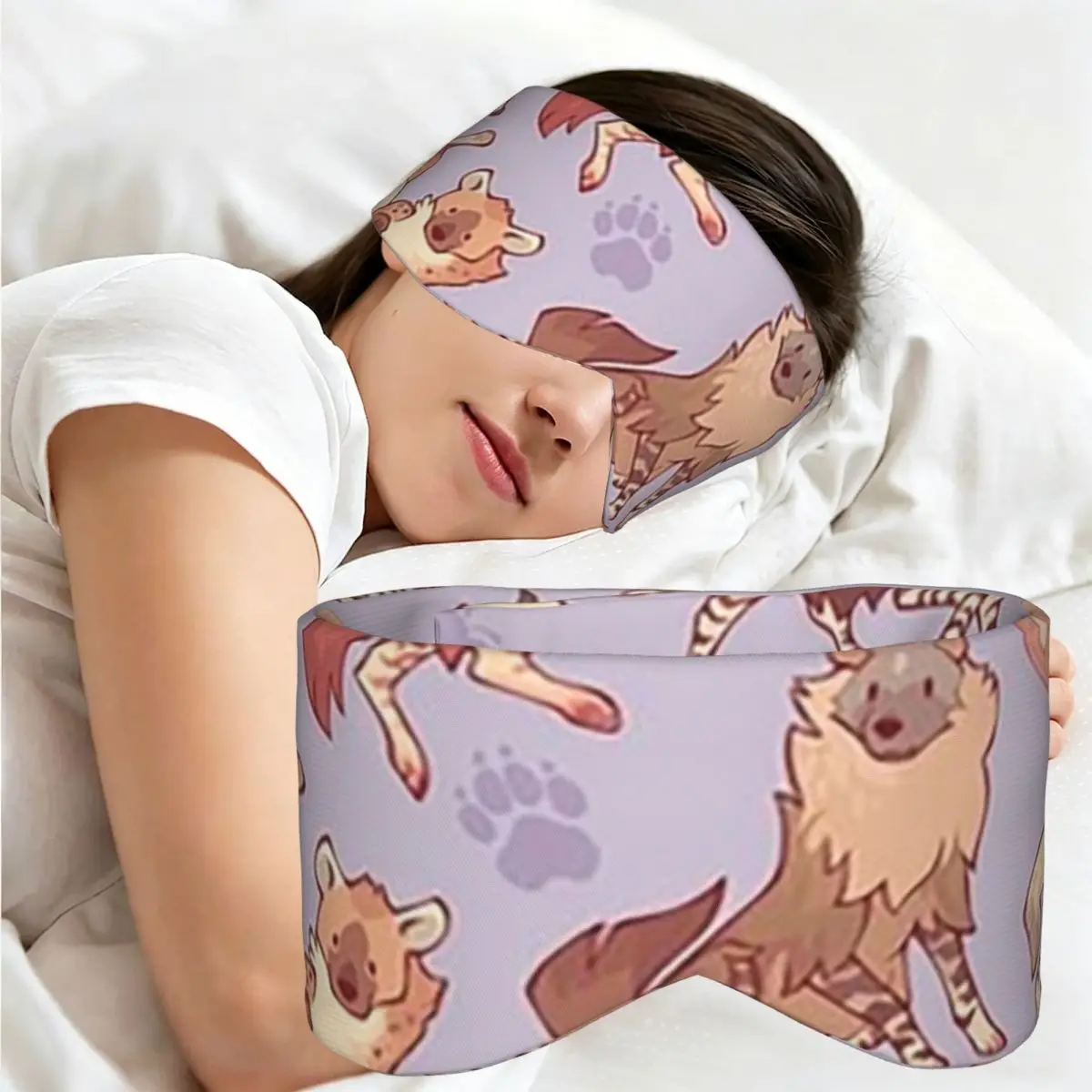 Hyenas In Lavende sleep eye mask Light Blocking Portable Eye Cover for Girls Boys Travel Party Gift Eyeshade eyepatch