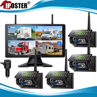 iPoster 10'' AHD Digital Wireless DVR Recorder Solar Reverse Backup Camera Touch Screen Monitor For Truck/Trailer/RV/Pickups