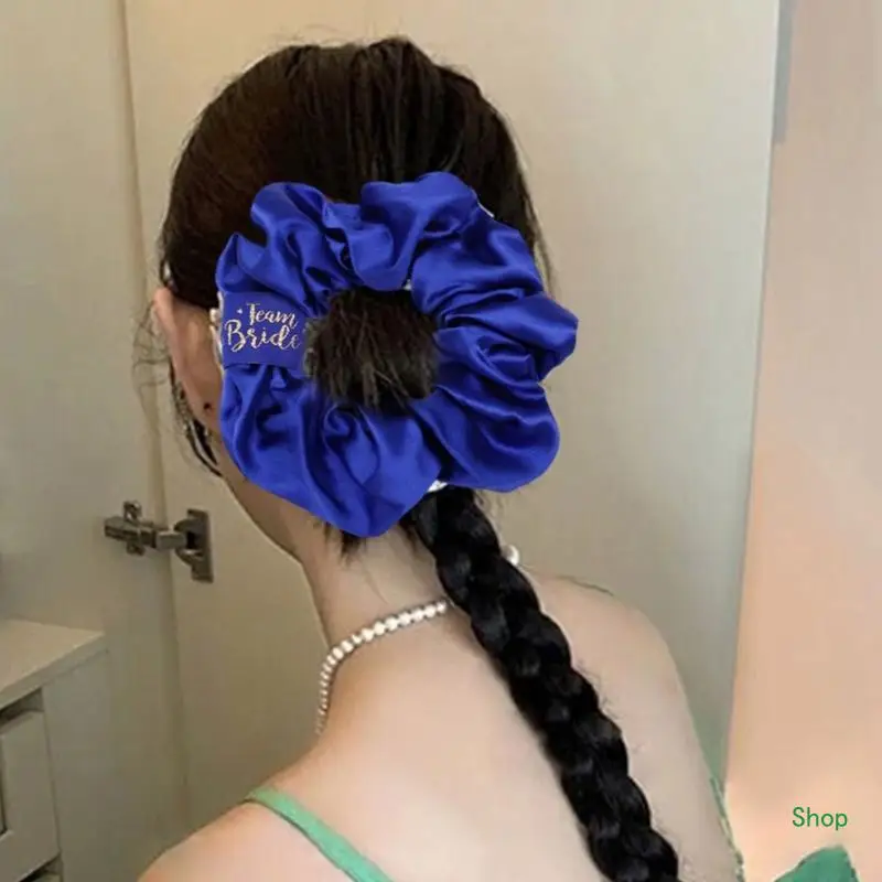 Dropship Elegant Solid Hair Scrunchies Bridesmaid Hair Scrunchy Wedding Ceremony Hairpieces To Have and To Hold Your Hair Back