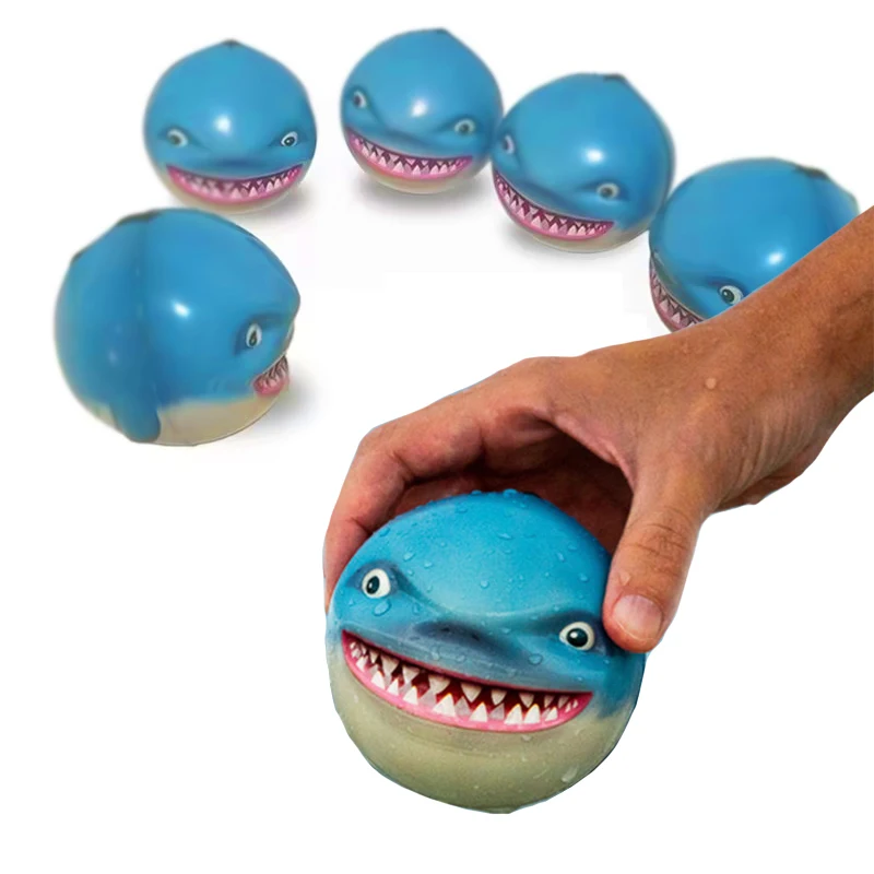 Pool High Bounce Ball Soft Shark Shape Beach Water Bouncing Ball Indoor Outdoor Water Fun Game Toys for Kids Adults Bathroom Toy