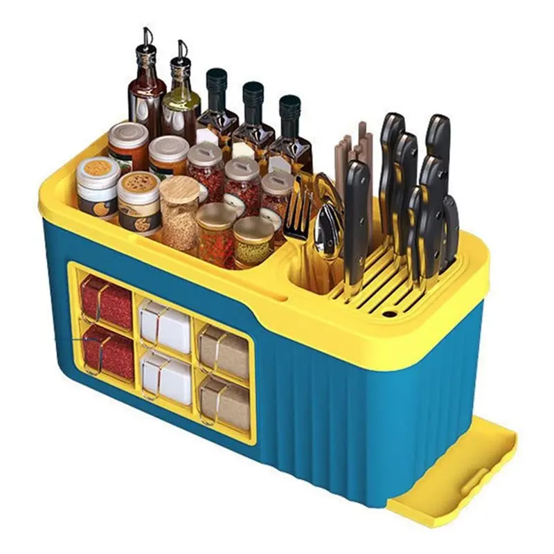 

【THANKSGIVING DAY】Space-Saving Design Seasoning Bottle Storage Box, Adjustable Shelves Multifunctional Plastic Organizer Layer