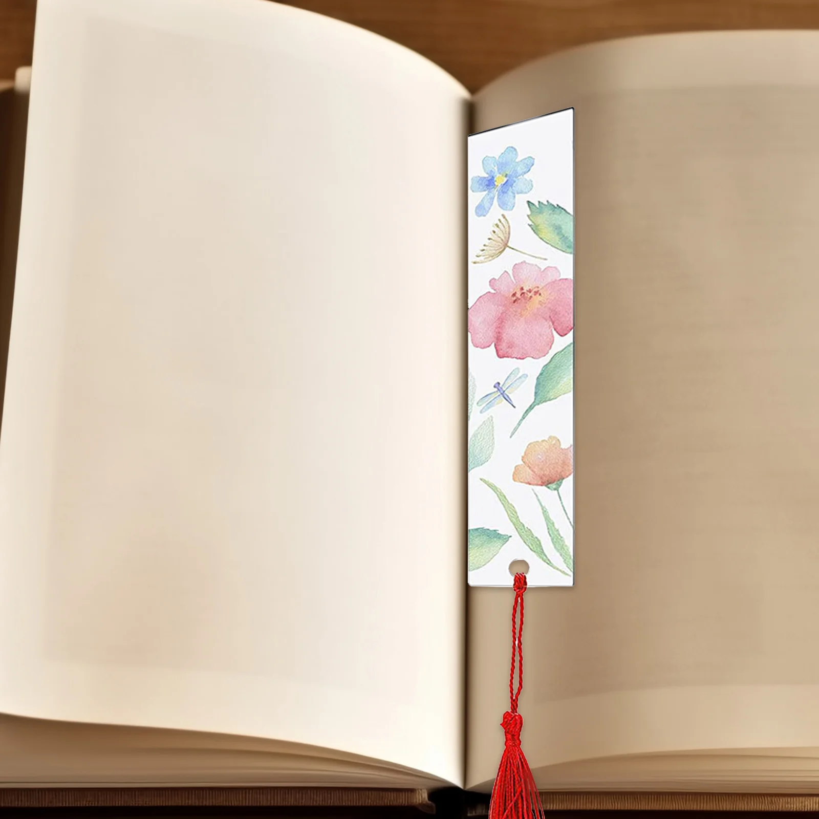 

1Set Acrylic Bookmark Blanks Tassels Delicate Clear Reading Page Markers Lightweight DIY Decoration Gift for Students and Book