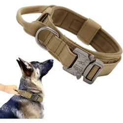 Cão tático durável Nylon Collar, ajustável à prova de explosão Pet Collar, acessórios, Pet fornecimentos, Médio, Grande