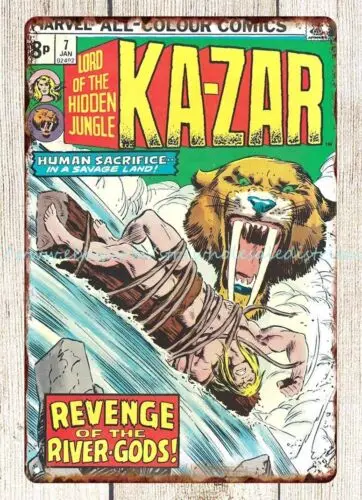 decorative accents 1975 Kazar Comics metal tin sign