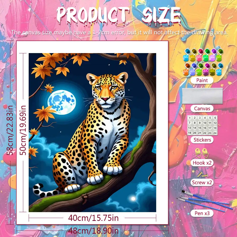 اللوحة الزيتية الرقمية الحيوان الأسد النمر ليوبارد الاكريليك الطلاء أرنب الطلاء حسب عدد الطيور الببغاء الفيل الغزلان القط هدية فريدة من نوعها