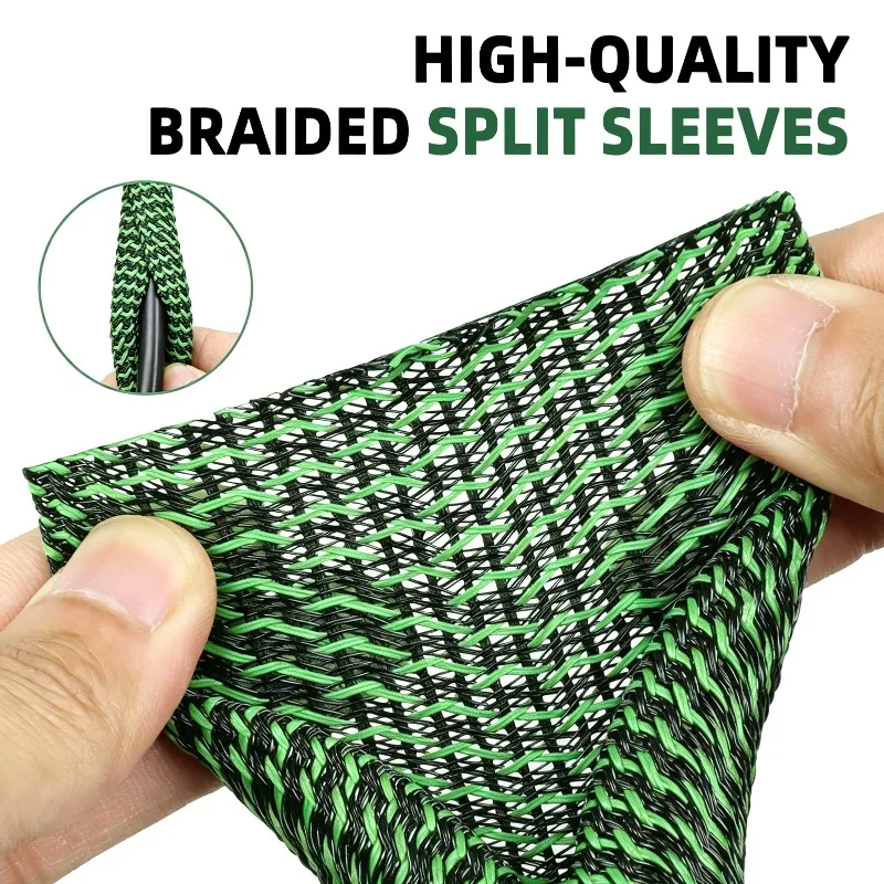 2/10m PET Braided Cable Sleeve 3 ~ 32mm New Self-Closed Sheath High Protection Wear Resistant Insulated Sleeving Wire Organizer