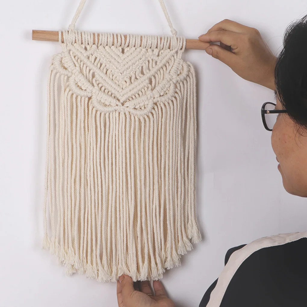 Hand Woven Tapestry Bohemian Wall Hanging Ornament Geometric Art Wall Decoration Small Flower Pattern