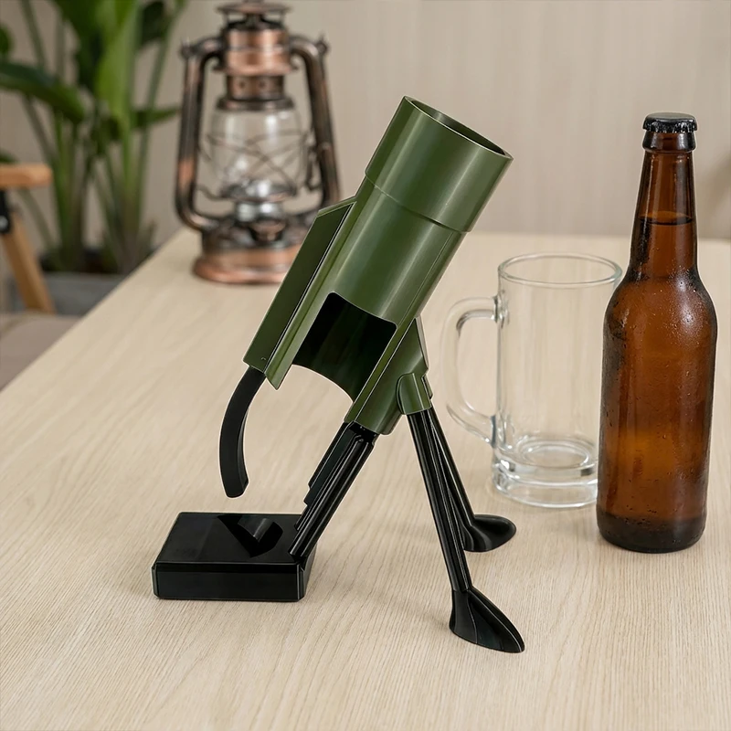 Abridor de Botellas de Cerveza Creativo con Sistema de Empuje, 330 ml, Abridor de Empuje en Forma de Mortero, Accesorios de Bar, Decoración para el Hogar, Cocina, RV, Gadgets Divertidos