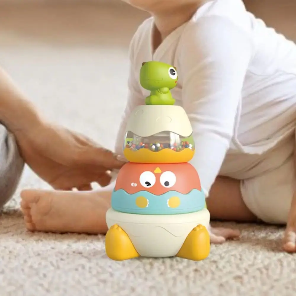 

Ferrule Dinosaur Rainbow Stacking Toys Rattle Montessori Toy Stacking Rings Developmental Toys Early Education Puzzle