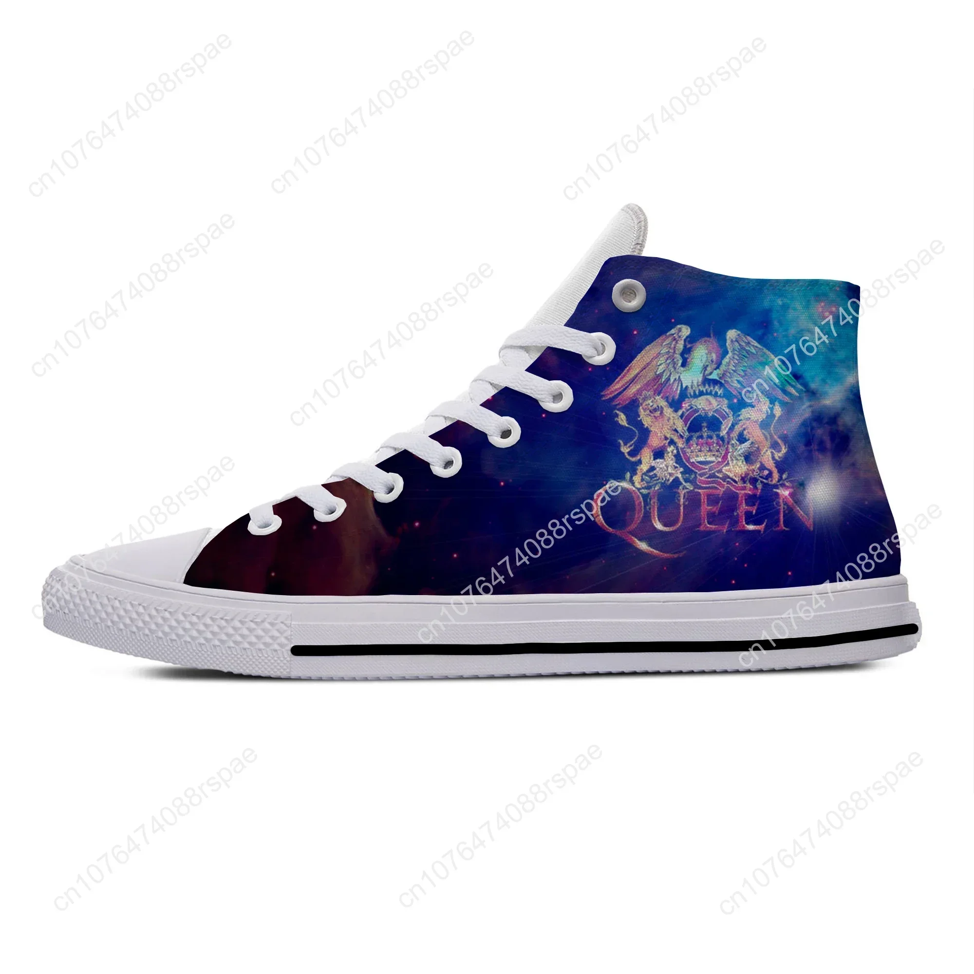 Hot Queen Rock Band Freddie Mercury Música Moda Sapatos Casuais High Top Leve Homens Mulheres Tênis Respirável Sapatos de Tabuleiro