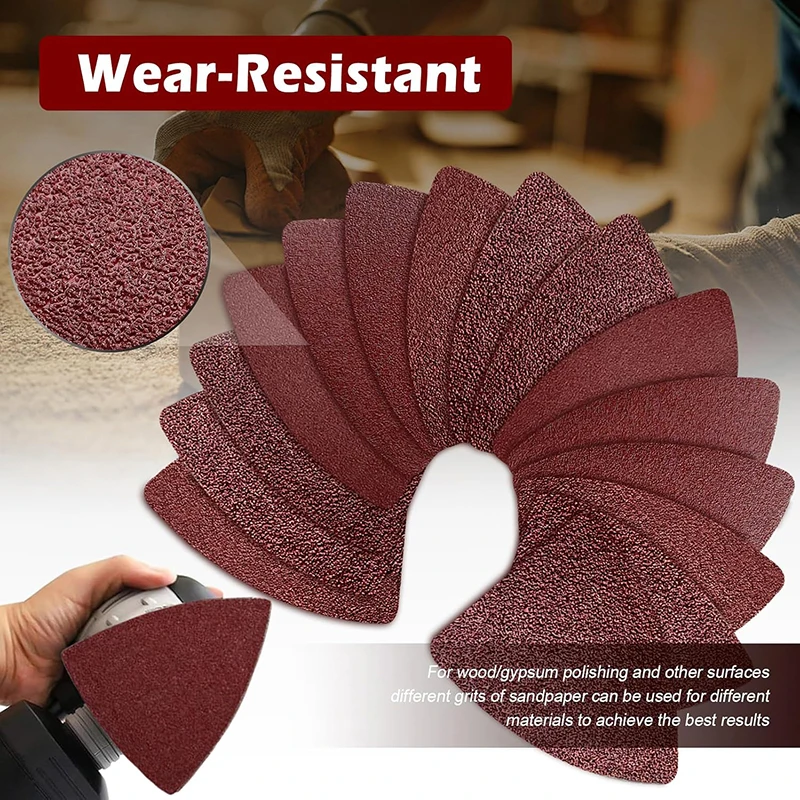 

10/20/50 Pcs 3-1/8" Sanding Paper 80mm Triangular Hook & Loop Sandpaper Triangle Fit Oscillating Grinder Tool Dremel Accessories