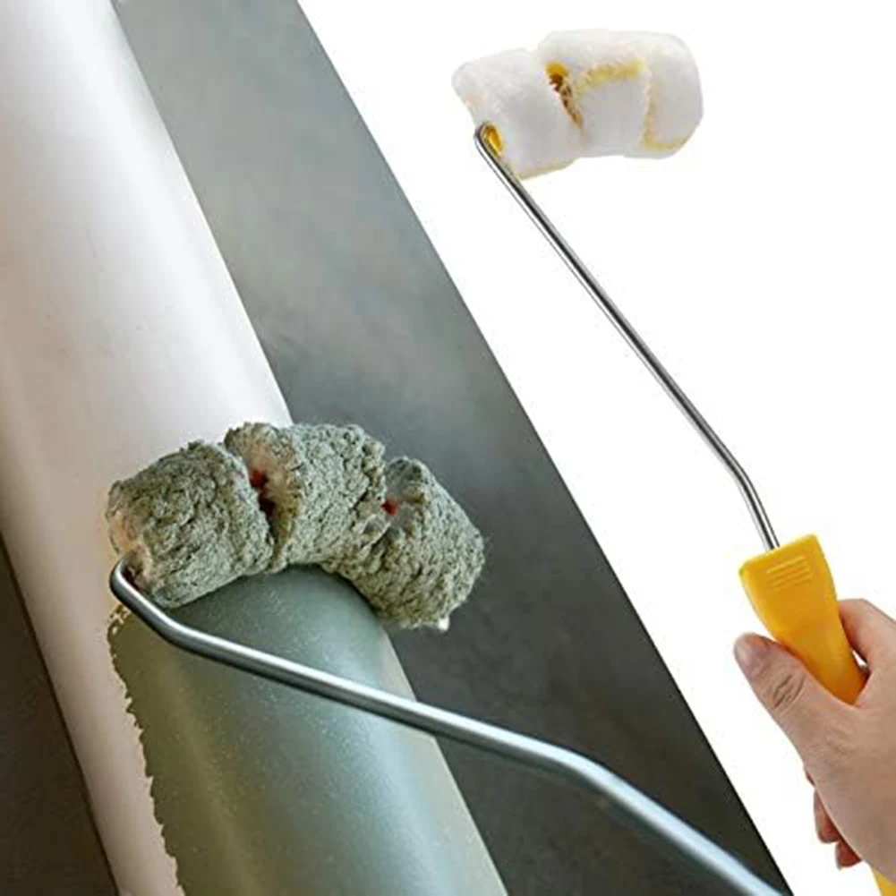 1PC Curved Pipe Brush With Roller Professional Pipe Paint Roller Kit For 1 1/4