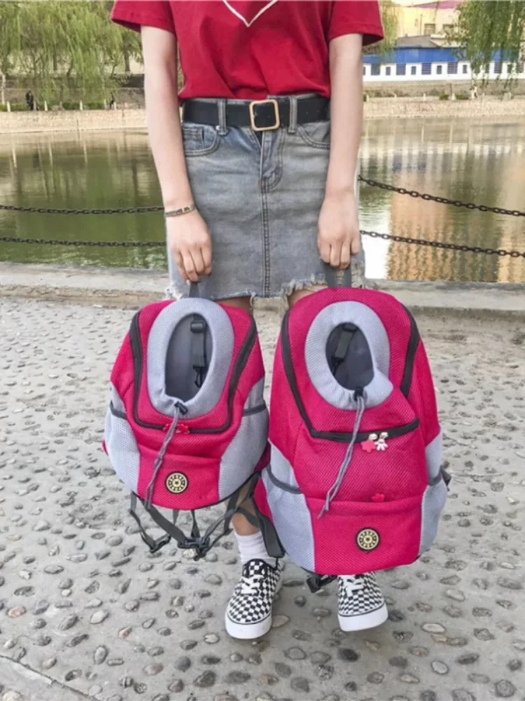 Neuer Hunde-Haustier-Rucksack, Reisetasche, Vorderrucksack, atmungsaktiv, verstellbar, mit reflektierenden Sicherheitsstreifen für Wandern, Outdoor, Katzen