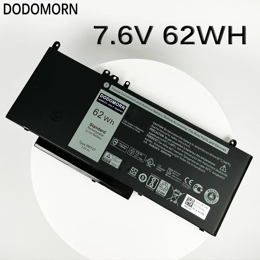 بطارية DODOMORN 6MT4T لأجهزة DELL Latitude E5470 E5570 M3510 15.6 بوصة Sereis 7V69Y TXF9M 79VRK 07V69Y 62WH مع رقم التتبع