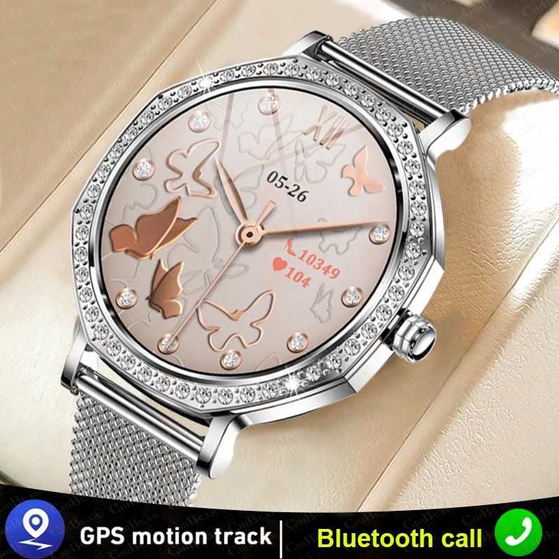 

2025 New Gold Luxury Smart Watch Women 1.32Inch HD Screen Sports Custom Dial Heart Rate Voice Call Smart watch For Gift Ladies