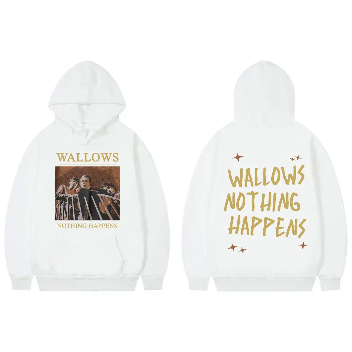 Wallows Bands Graphic Hoodie Harajuku Rock Hip Hop Oversized Clothing Pullovers Men's Women's Fashion Vintage Hooded Sweatshirts