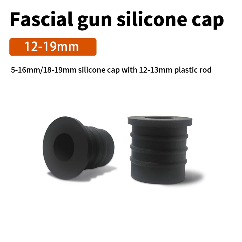 1x tampa de silicone fáscia arma massagem cabeça 12-19mm massageador adaptador substituição estimulador muscular corpo relaxar moldar exercitador