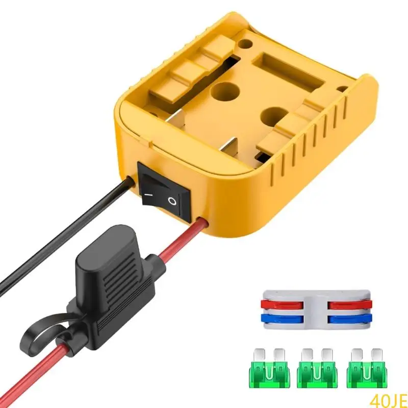 

40JE For 18/20V Battery Conversion Power Wheel Adapter 12AWG Wire Fuses Holder