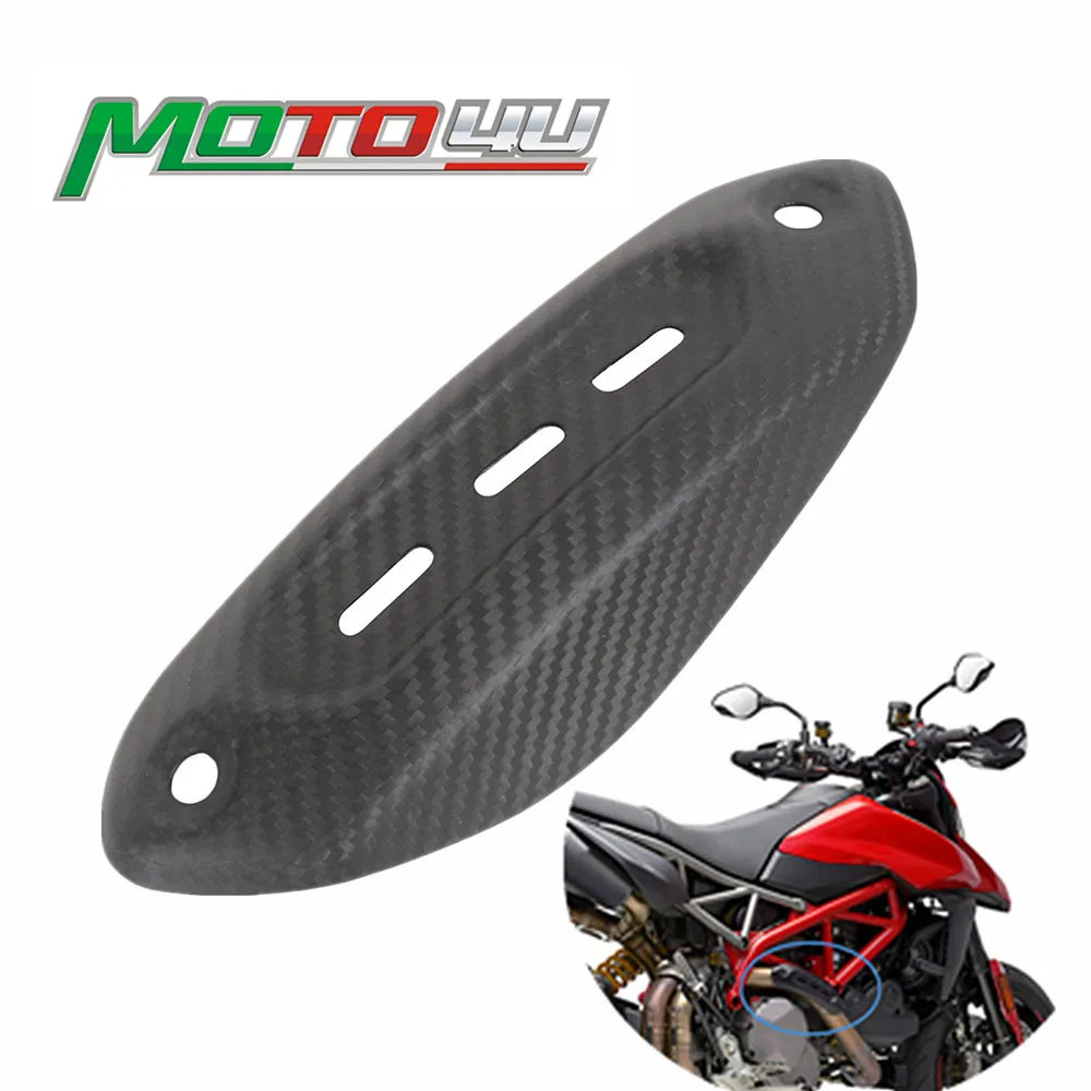 100% Carbon Fiber Exhaust Cover Protector HeatShield Twill For DUCATI Hypermotard 950 939 821 RVE SP Accessories Modified Parts