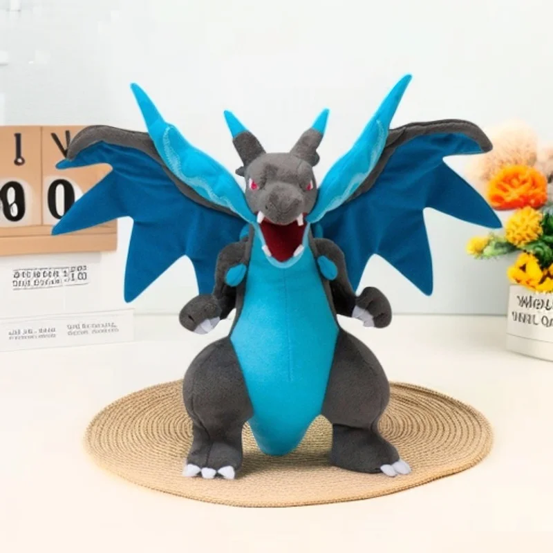 Pokemon Stuffed Anime Plush Toy para meninos e meninas, boneca de algodão macio, Charizard X & y, desenhos animados, presente de aniversário, decoração do quarto, sofá, Kawaii, 25cm