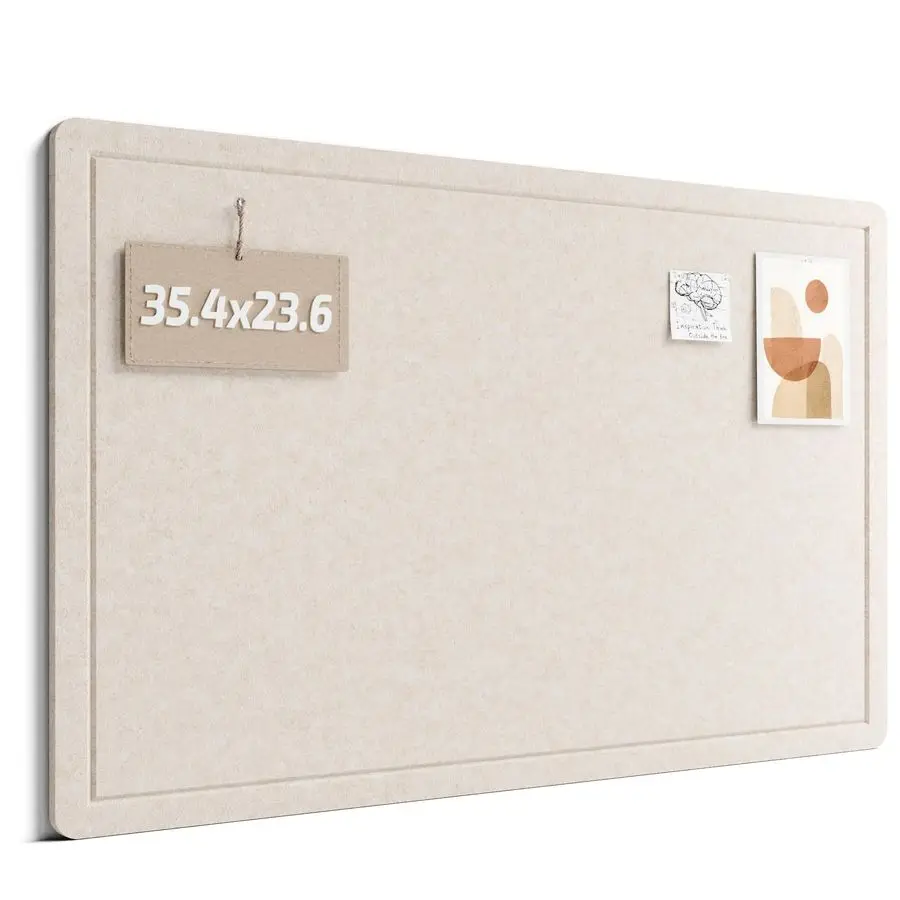 

Bulletin Board,35.4 x 23.6 Cork Board Alternative with 12 Safe Removable Adhesive Tabs, Foldable Felt Pin Board for Home Office,