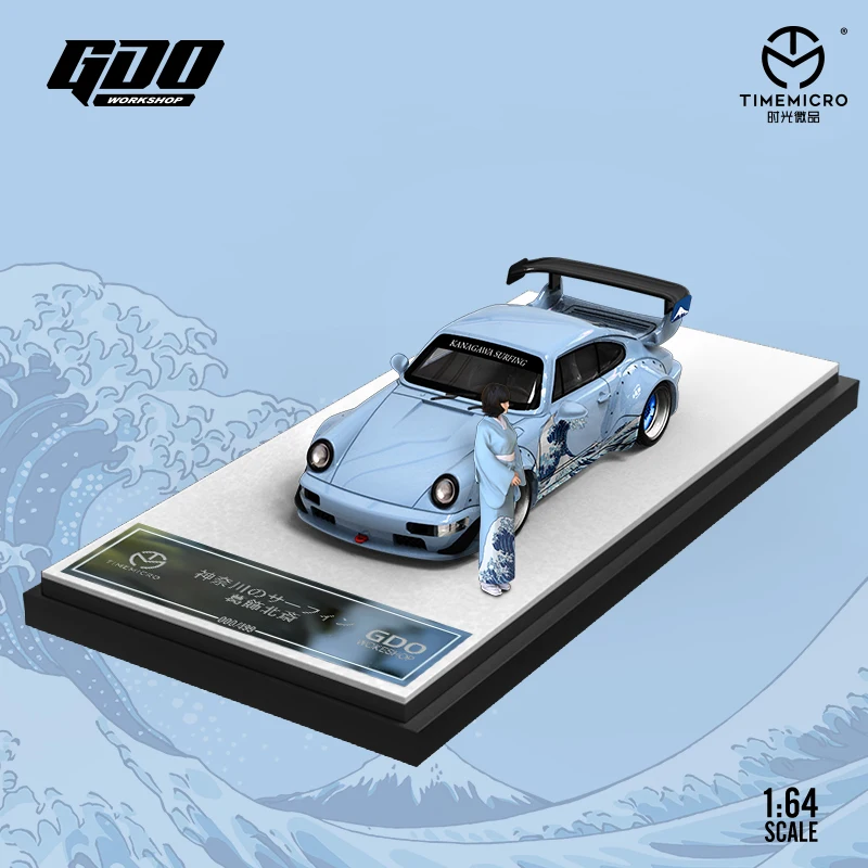 Newly Stocks TimeMicro X GDO 1:64 RWB964 KANAGAWA SURFING Livery Diecast Scale Model Car In 2024