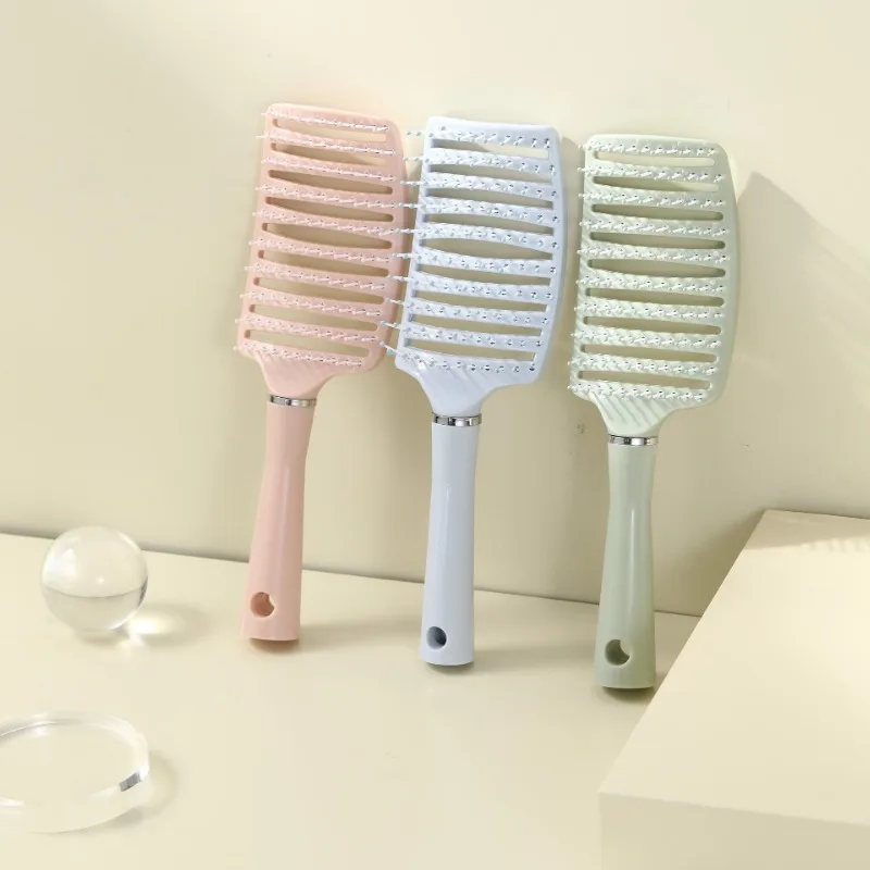 Ventilation Knot Comb, Suitable for Wet or Dry, Thick, Curly and Curly Hair | Curved Ventilation Brush, Suitable for Blow Drying