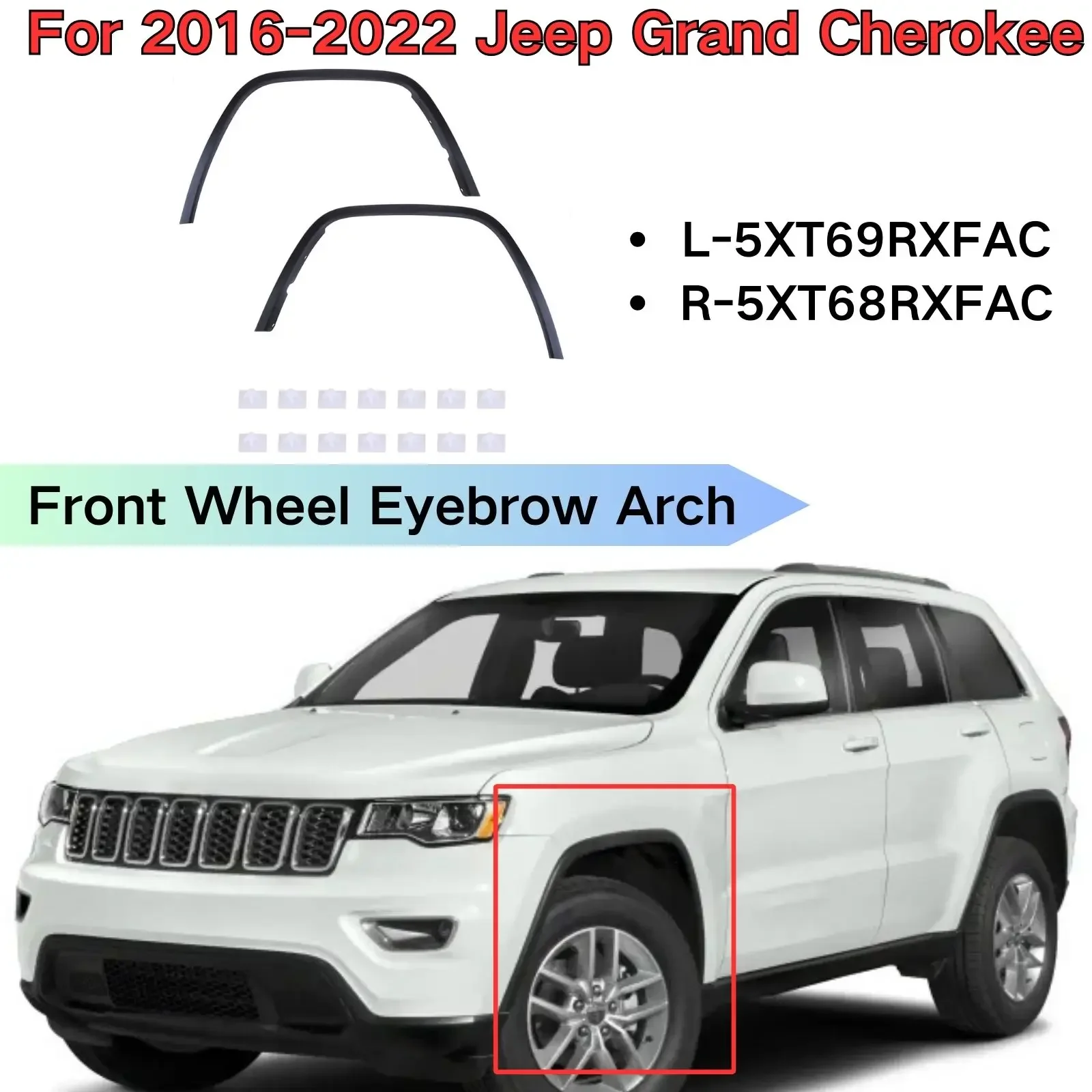 

Для Jeep Grand Cherokee 2016-2022 переднее колесо, отражатель арки, отражатели крыльев, молдинговые автомобильные аксессуары